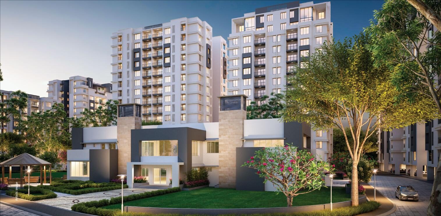 Pratham Bluets clubhouse and landscaped garden